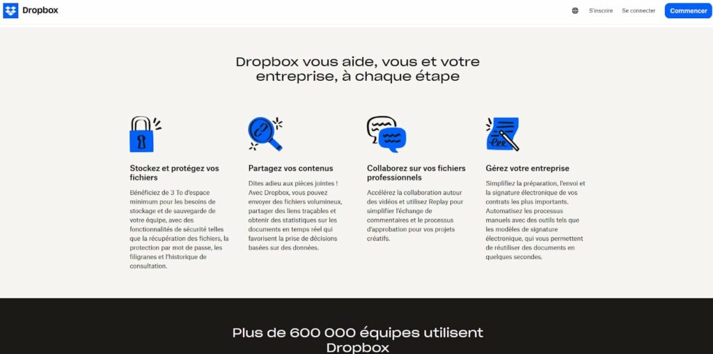 Illustrations personnalisées site dropbox