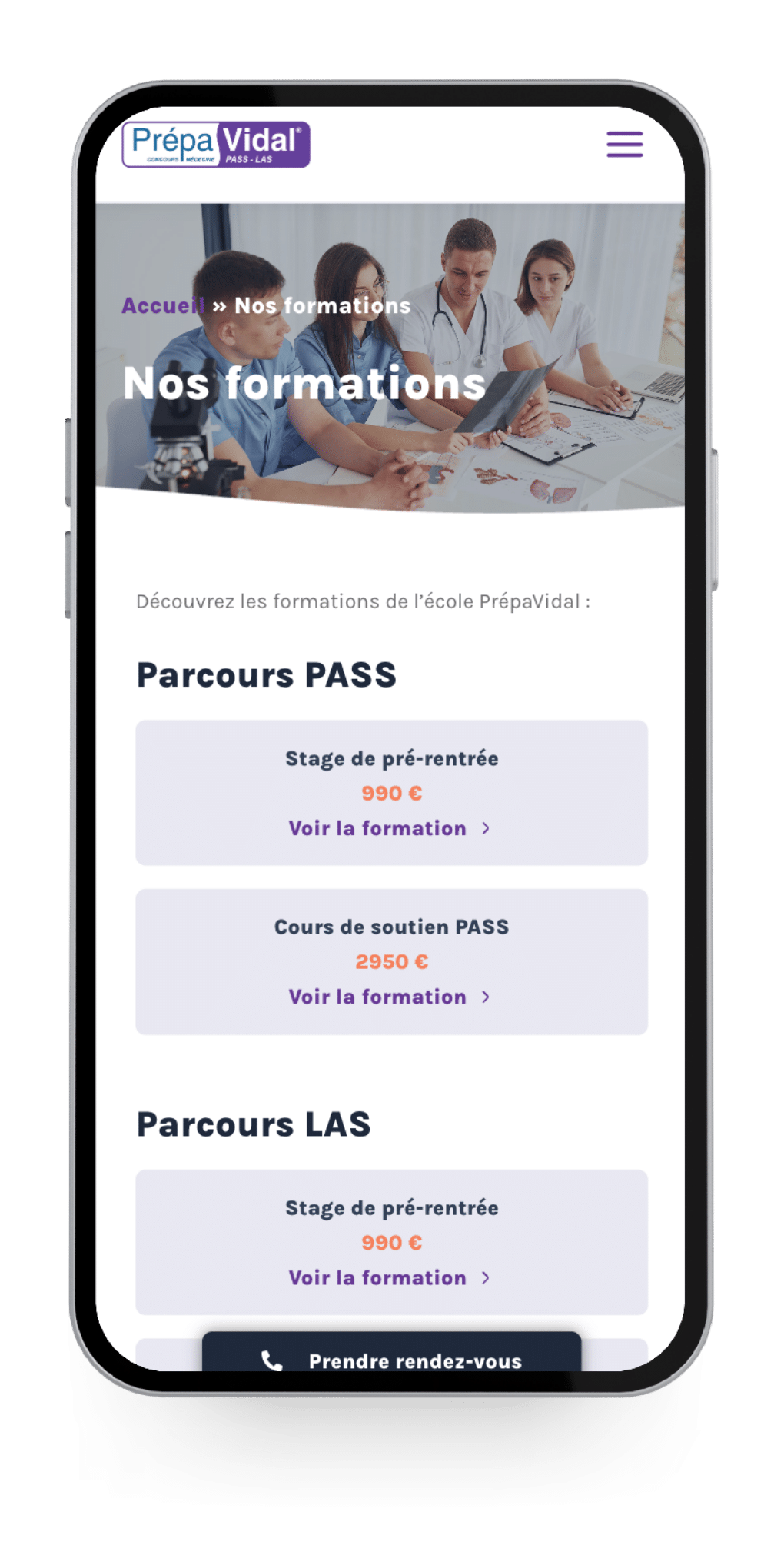Création du site internet Prépa Vidal - Paul Digital Création du site internet Prépa Vidal - Paul Digital